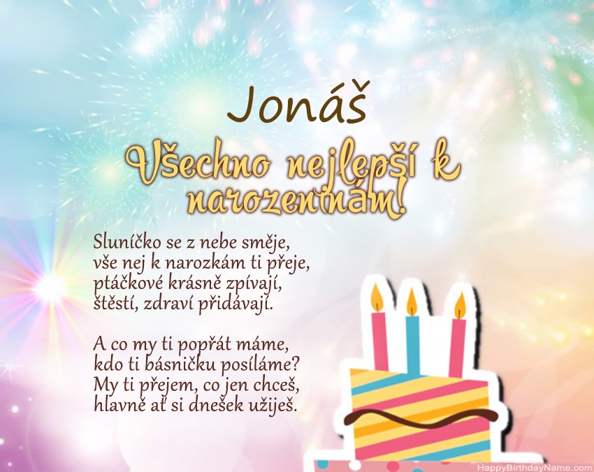 Všechno nejlepší k narozeninám Jonáš ve verši Všechno nejlepší k narozeninám Jonáš ve verši