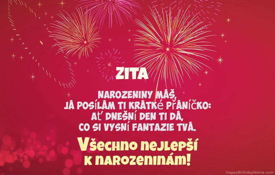 Krásné a veselé narozeniny Zita, krásné básně