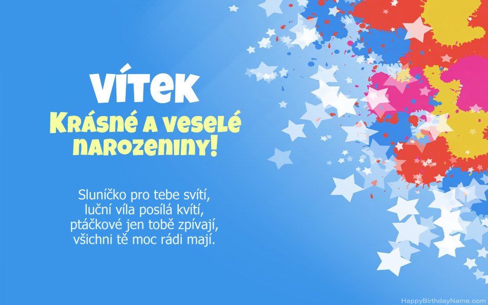 Blahopřeji k narozeninám Vítek Blahopřeji k narozeninám Vítek