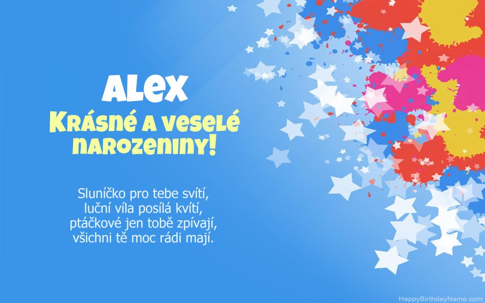 Blahopřeji k narozeninám Alex Blahopřeji k narozeninám Alex