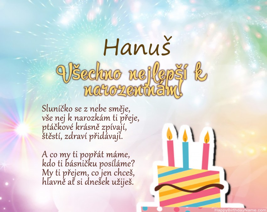 Všechno nejlepší k narozeninám Hanuš ve verši Všechno nejlepší k narozeninám Hanuš ve verši