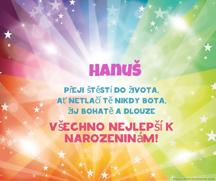 Krásné blahopřání k narozeninám pro Hanuš Krásné blahopřání k narozeninám pro Hanuš