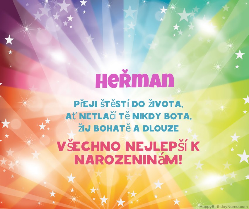 Krásné blahopřání k narozeninám pro Heřman Krásné blahopřání k narozeninám pro Heřman