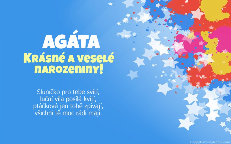 Blahopřeji k narozeninám Agáta