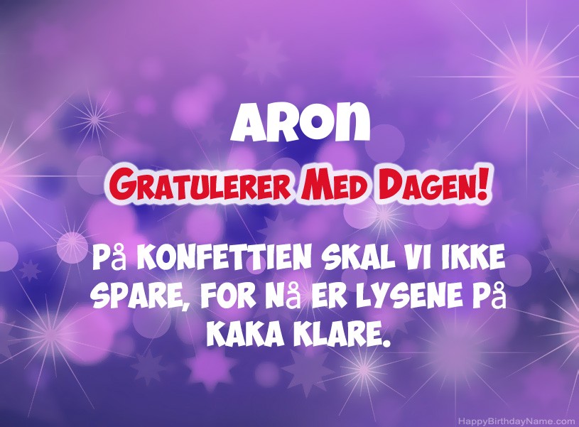 Ønsker Aron for gratulerer med dagen
