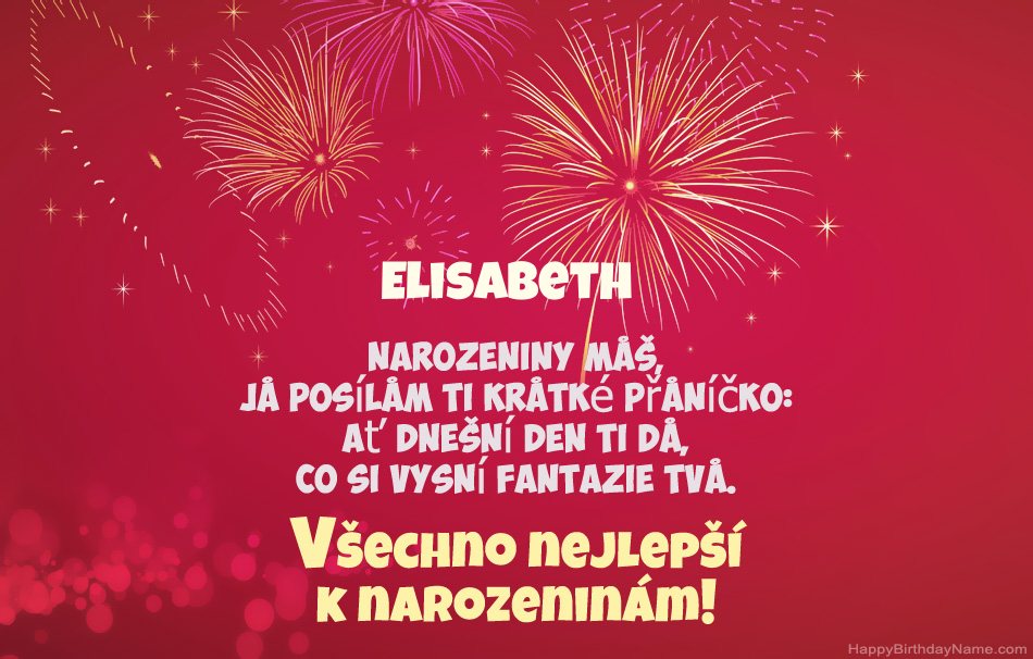 Krásné a veselé narozeniny Elisabeth, krásné básně