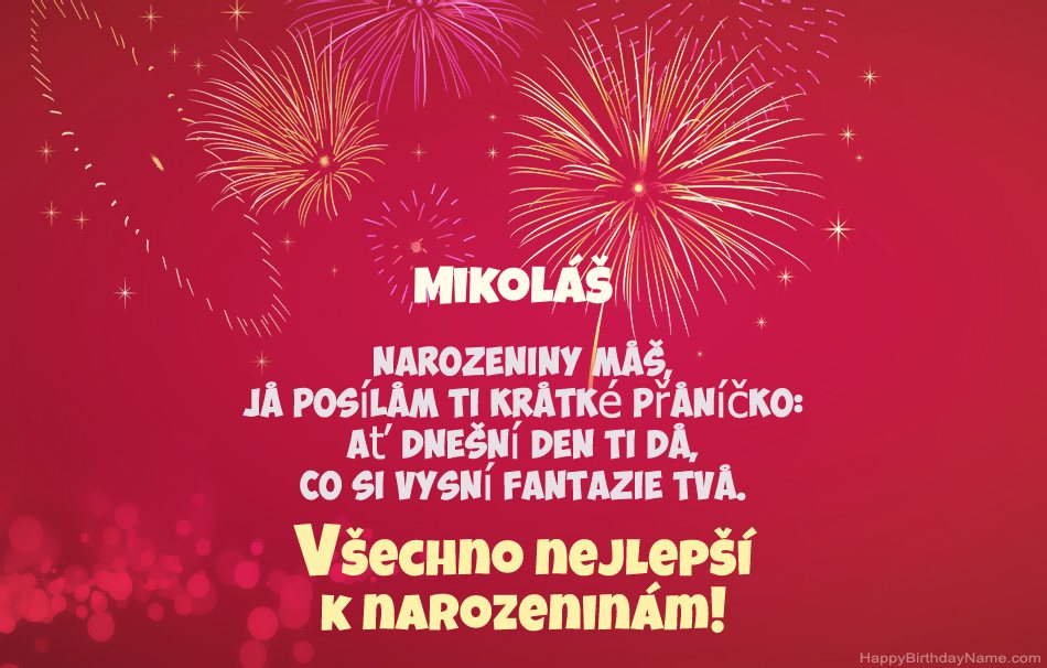 Krásné a veselé narozeniny Mikoláš, krásné básně