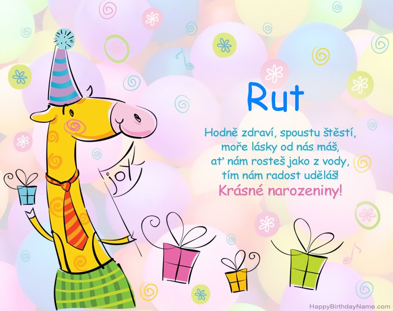 Dětské blahopřání k narozeninám Rut