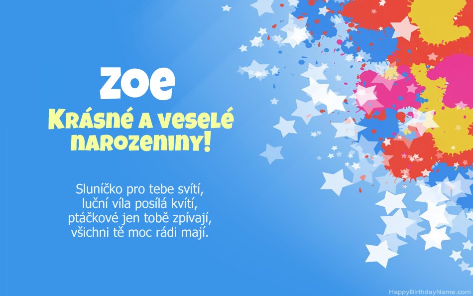 Blahopřeji k narozeninám Zoe Blahopřeji k narozeninám Zoe