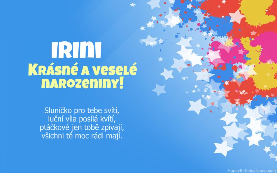 Blahopřeji k narozeninám Irini