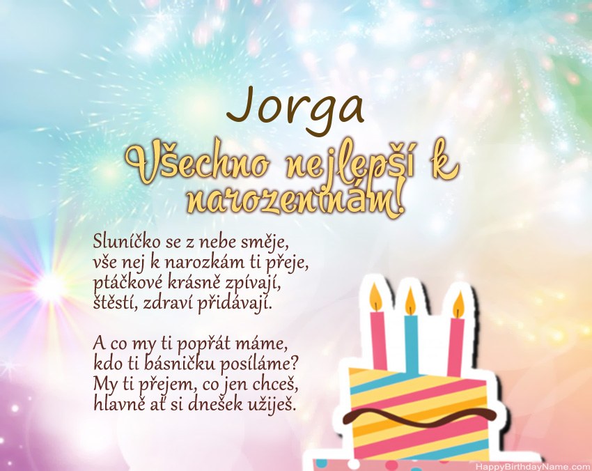 Všechno nejlepší k narozeninám Jorga ve verši