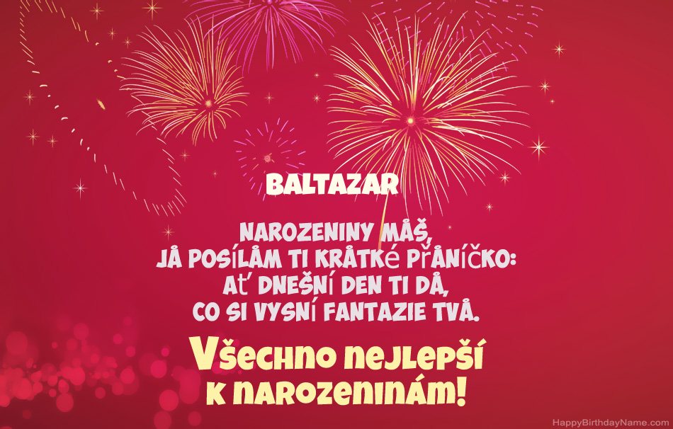 Krásné a veselé narozeniny Baltazar, krásné básně