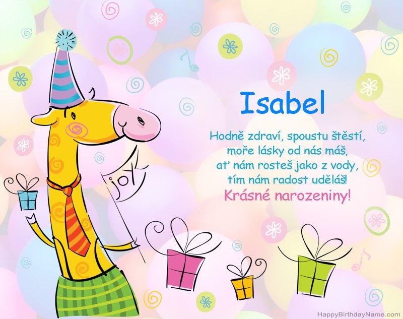 Dětské blahopřání k narozeninám Isabel Dětské blahopřání k narozeninám Isabel