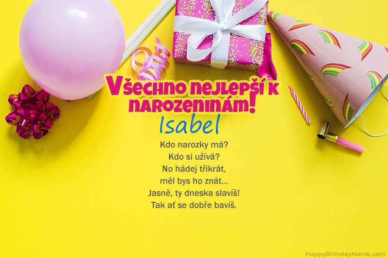 Všechno nejlepší k narozeninám Isabel v próze Všechno nejlepší k narozeninám Isabel v próze