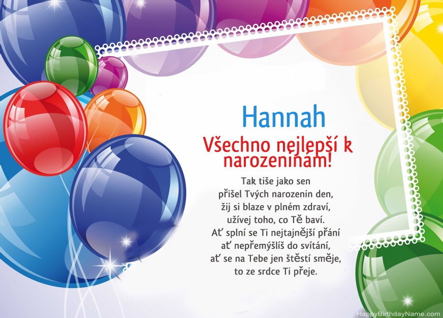 Všechno nejlepší k narozeninám Hannah! Všechno nejlepší k narozeninám Hannah!