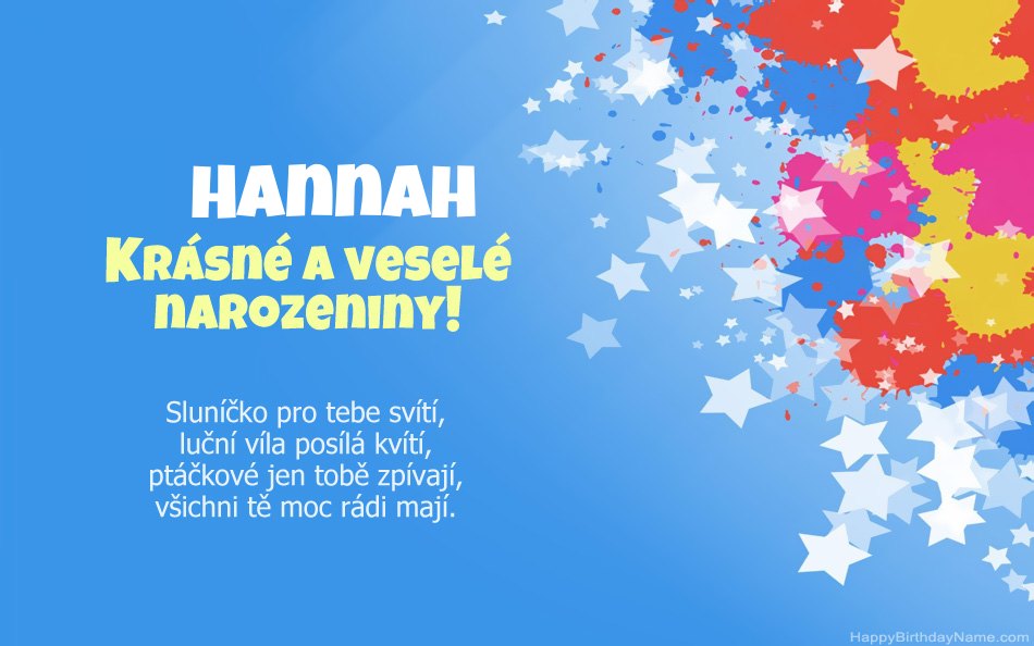 Blahopřeji k narozeninám Hannah Blahopřeji k narozeninám Hannah