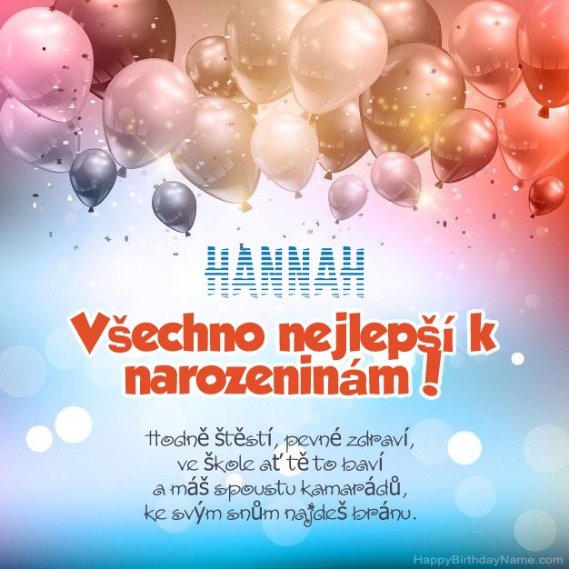 Básně k narozeninám pro Hannah Básně k narozeninám pro Hannah