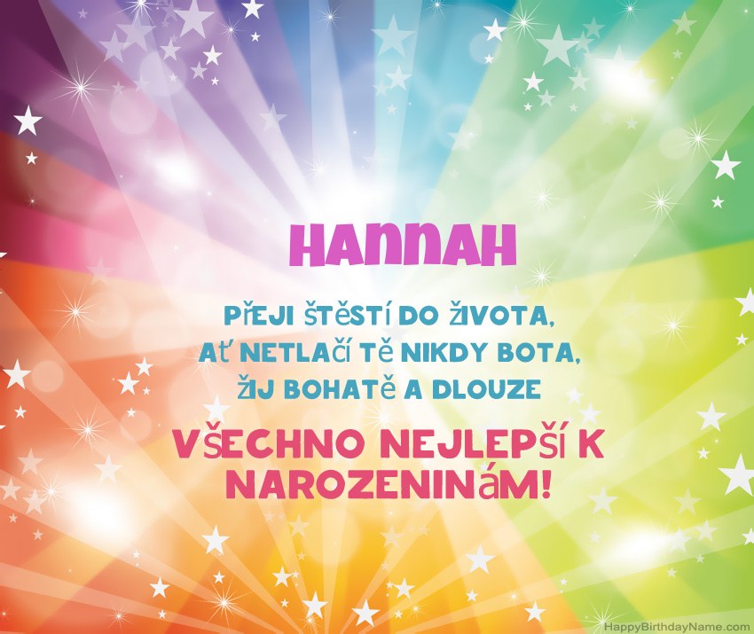 Krásné blahopřání k narozeninám pro Hannah Krásné blahopřání k narozeninám pro Hannah