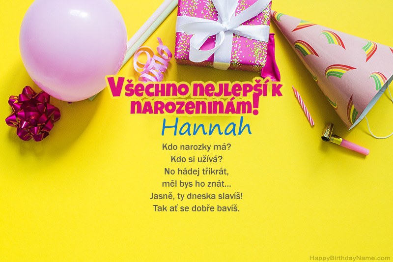Všechno nejlepší k narozeninám Hannah v próze Všechno nejlepší k narozeninám Hannah v próze