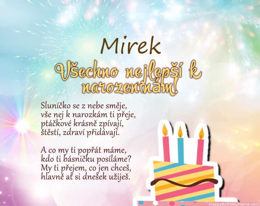Všechno nejlepší k narozeninám Mirek ve verši Všechno nejlepší k narozeninám Mirek ve verši