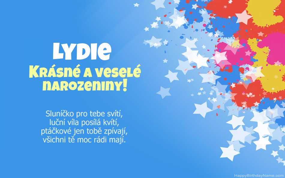 Blahopřeji k narozeninám Lydie