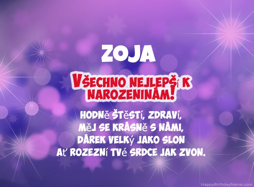 Krásné fotografie k narozeninám Zoja