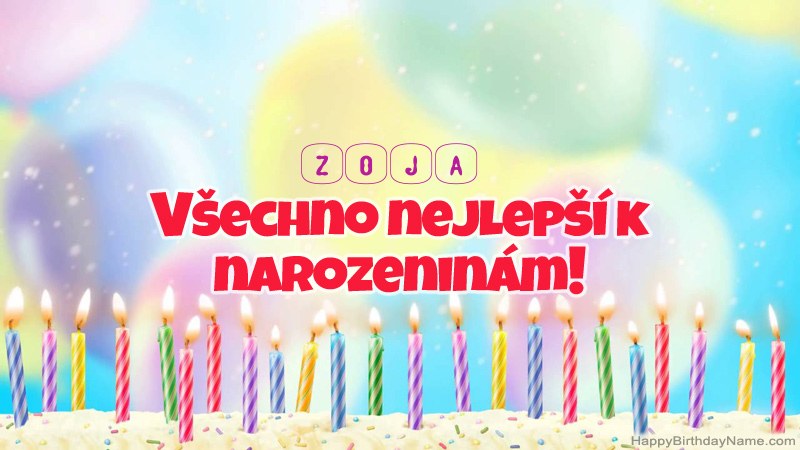 Funny Happy Birthday karty pro Zoja