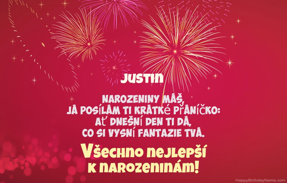 Krásné a veselé narozeniny Justin, krásné básně