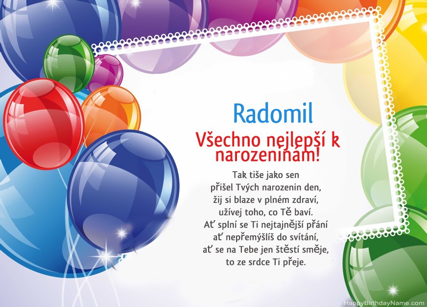 Všechno nejlepší k narozeninám Radomil!