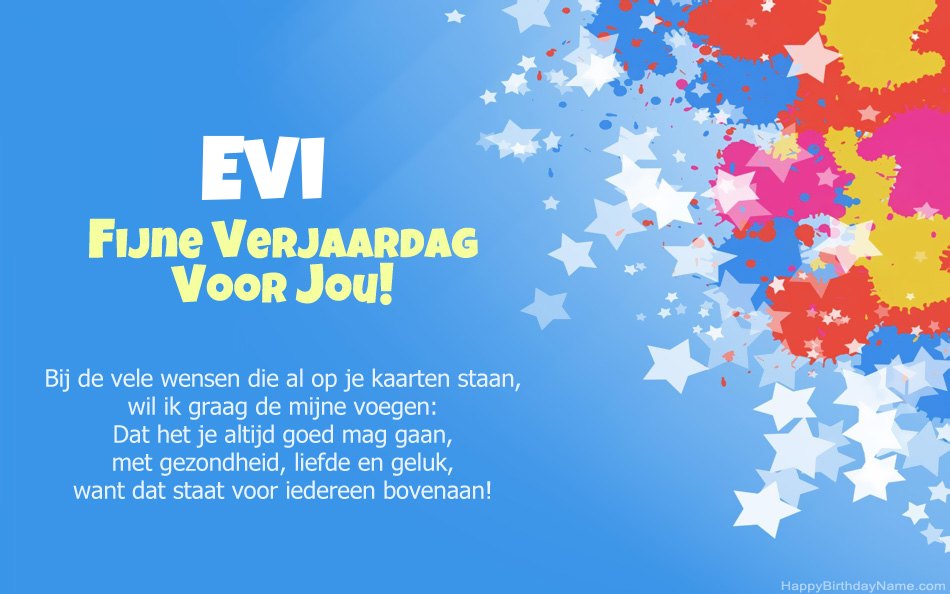 Gefeliciteerd met de verjaardag van Evi Gefeliciteerd met de verjaardag van Evi