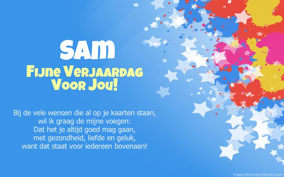 Gefeliciteerd met de verjaardag van Sam