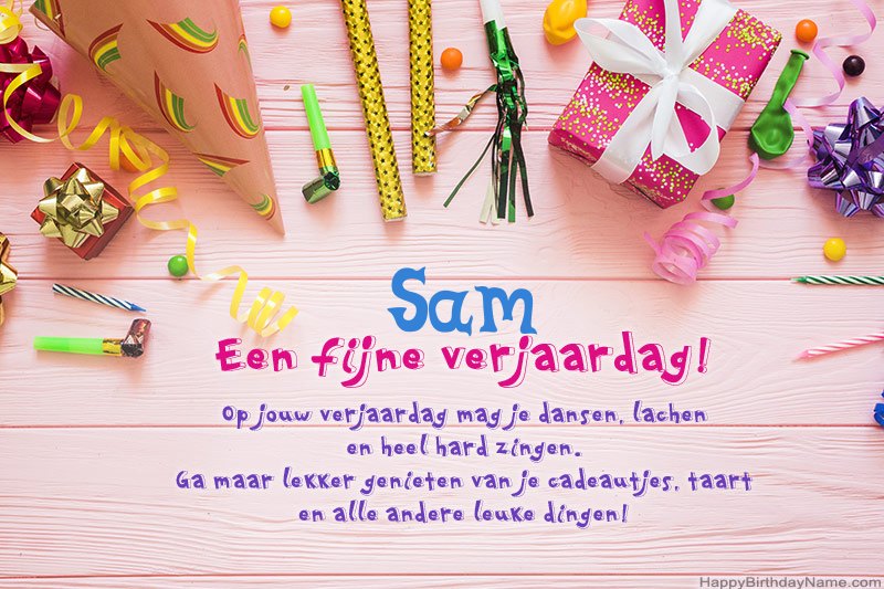Gelukkige verjaardagskaart Sam gratis downloaden