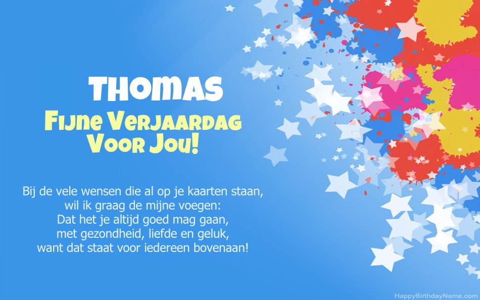 Gefeliciteerd met de verjaardag van Thomas Gefeliciteerd met de verjaardag van Thomas