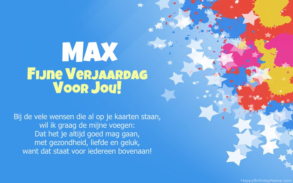 Gefeliciteerd met de verjaardag van Max Gefeliciteerd met de verjaardag van Max