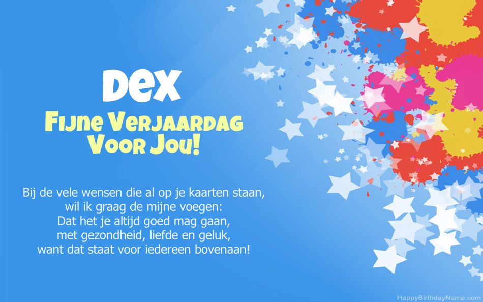 Gefeliciteerd met de verjaardag van Dex
