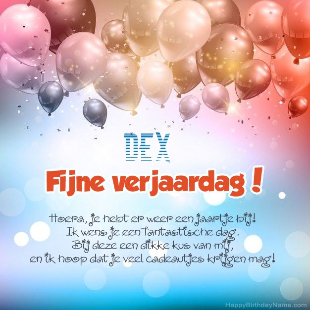 Gedichten op verjaardag voor Dex