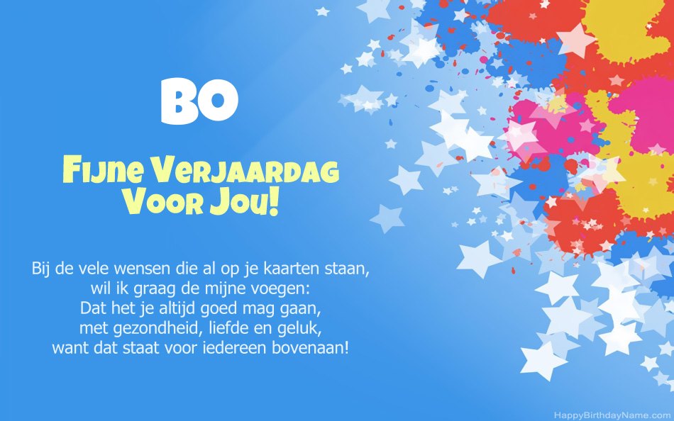 Gefeliciteerd met de verjaardag van Bo Gefeliciteerd met de verjaardag van Bo