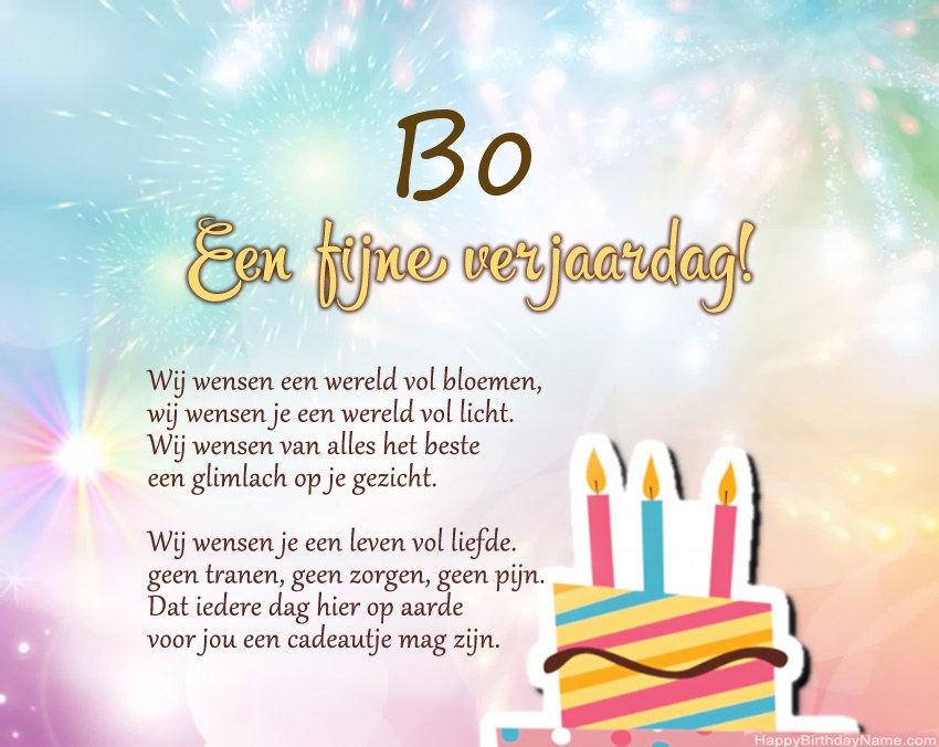 Fijne verjaardag Bo in vers Fijne verjaardag Bo in vers