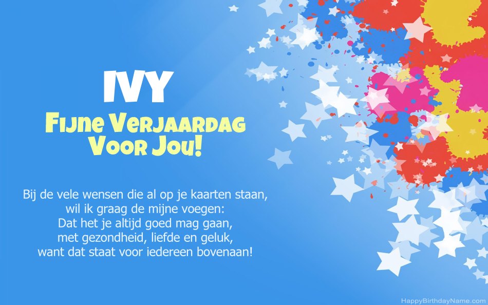 Gefeliciteerd met de verjaardag van Ivy Gefeliciteerd met de verjaardag van Ivy