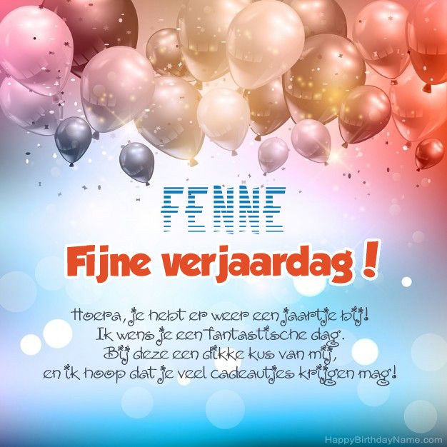 Gedichten op verjaardag voor Fenne