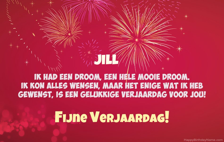 Gelukkige verjaardag Jill, mooie gedichten