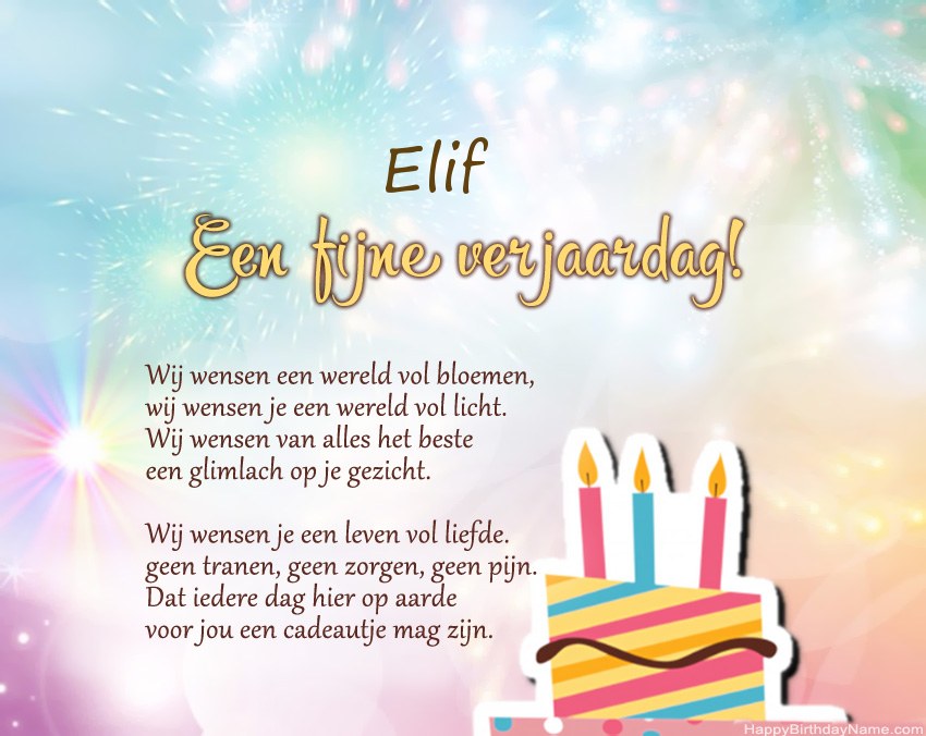 Fijne verjaardag Elif in vers Fijne verjaardag Elif in vers