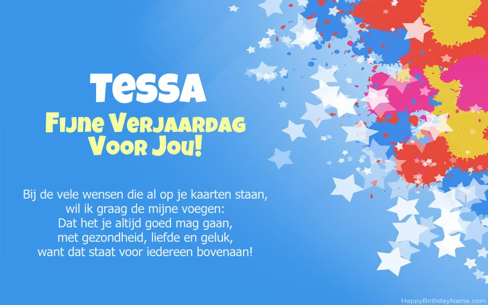 Gefeliciteerd met de verjaardag van Tessa