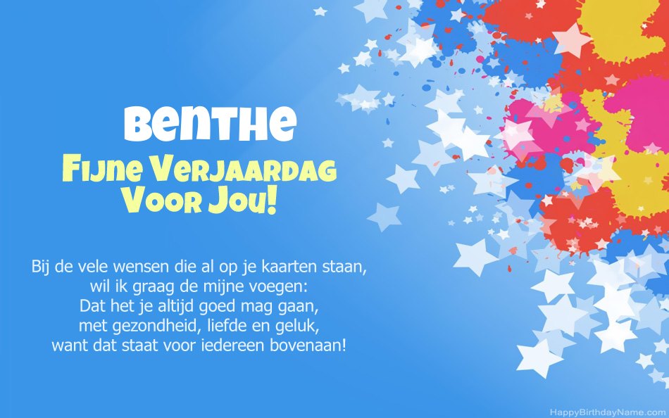 Gefeliciteerd met de verjaardag van Benthe Gefeliciteerd met de verjaardag van Benthe