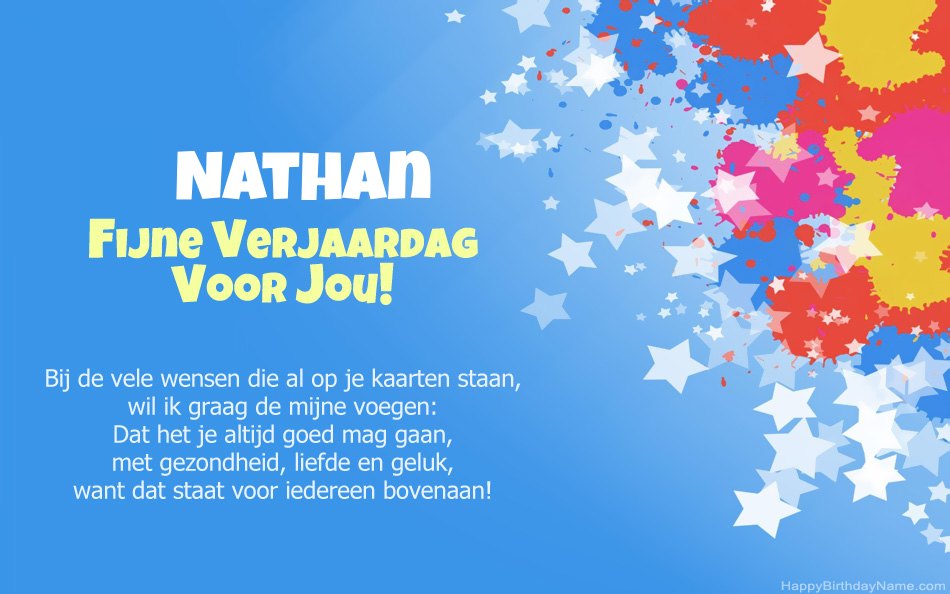 Gefeliciteerd met de verjaardag van Nathan