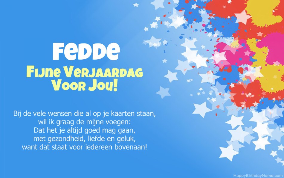 Gefeliciteerd met de verjaardag van Fedde Gefeliciteerd met de verjaardag van Fedde