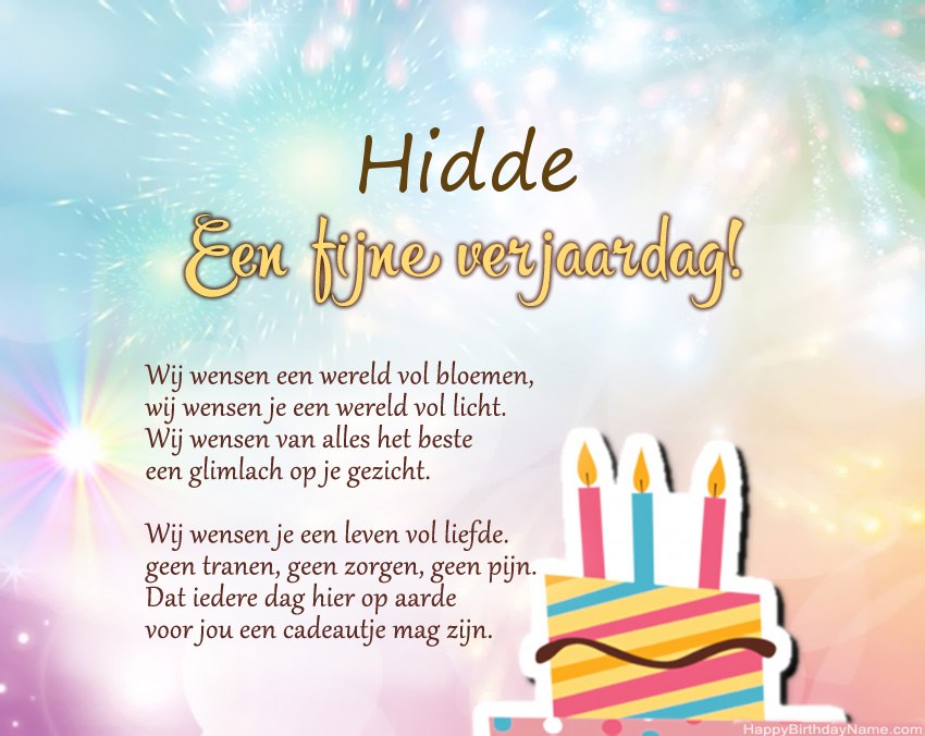 Fijne verjaardag Hidde in vers Fijne verjaardag Hidde in vers