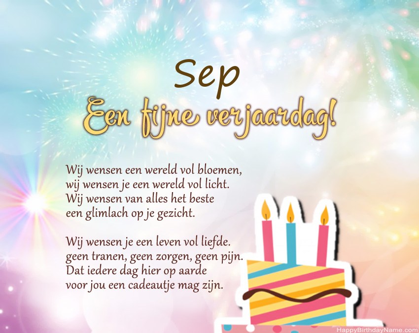 Fijne verjaardag Sep in vers Fijne verjaardag Sep in vers