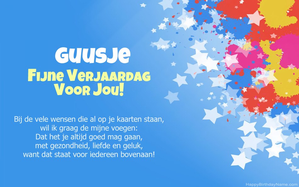 Gefeliciteerd met de verjaardag van Guusje Gefeliciteerd met de verjaardag van Guusje