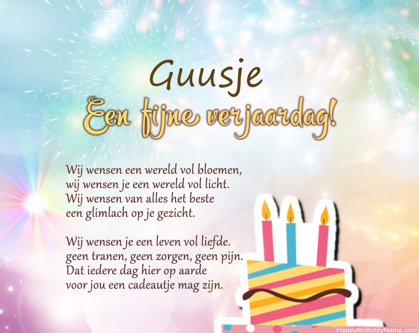 Fijne verjaardag Guusje in vers Fijne verjaardag Guusje in vers
